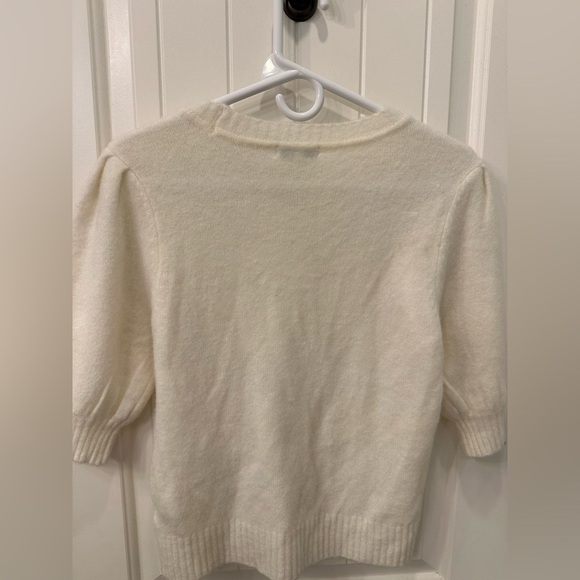 Z Supply Women's Soft Cream Sweater Short Puff Sleeve M - Picture 5 of 6